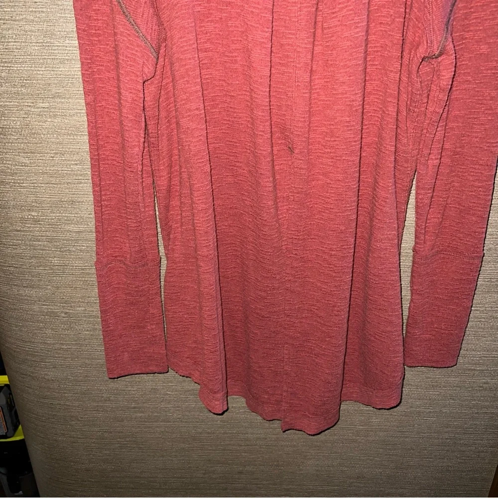 Free People Split Back Dark Burnt Red Cowl Mock Neck Turtleneck Pullover XS